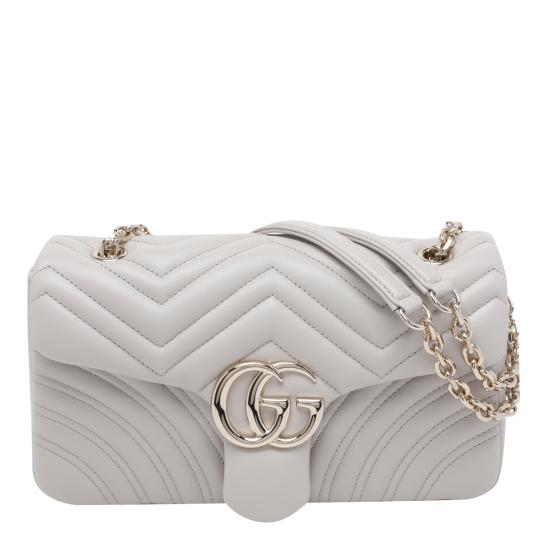 26SS 구찌 GG 마몽 미디움 숄더백 837267 AAE381712 Grey