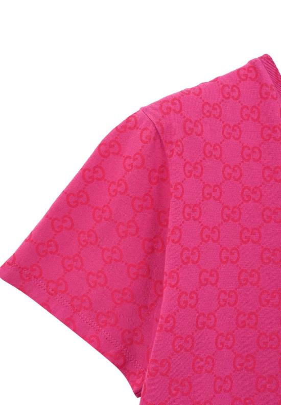  [키즈] 구찌 티셔츠 GG 모티브 티셔츠 (푸시아 색상) - GUCCI