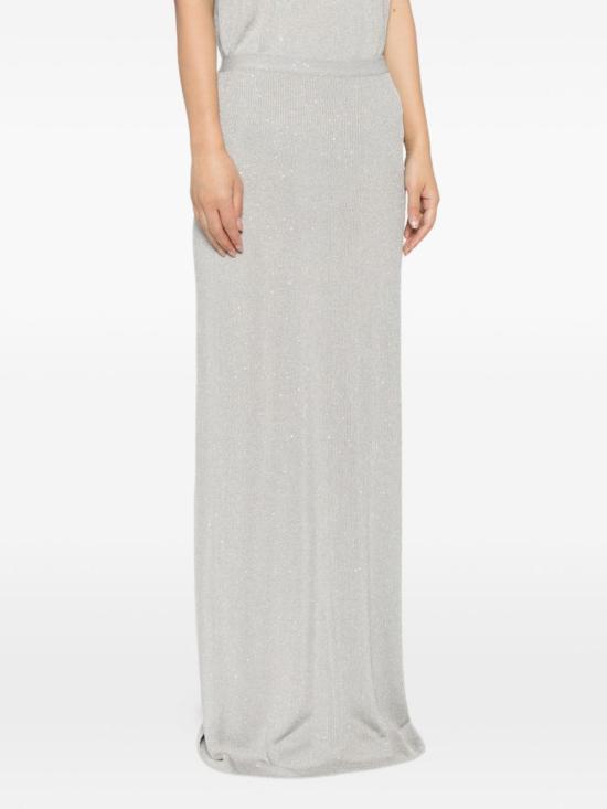  톰포드 롱 스커트 톰 포드 실버 시퀸 - TOMFORD