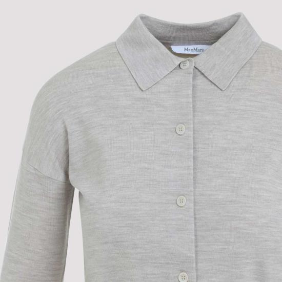  막스마라 스웨터 막스 마라 메데올라 니트 폴로  세이블 멜란지 - MAX MARA