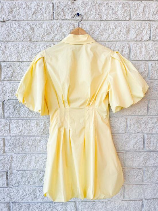  조나단 심카이 숏 원피스 클레오 벌룬 핀턱 미니 드레스 버터크림 - JONATHAN SIMKHAI