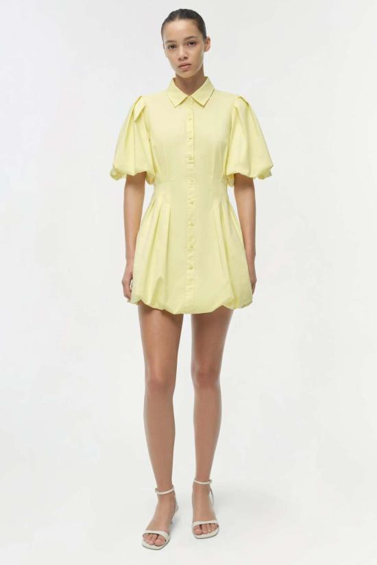  조나단 심카이 숏 원피스 클레오 벌룬 핀턱 미니 드레스 버터크림 - JONATHAN SIMKHAI