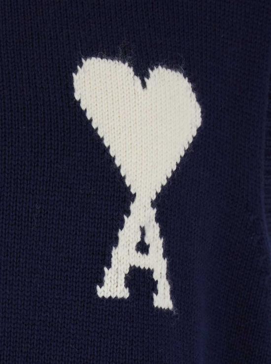  아미 베스트 알렉상드르 마티우시 V넥 로고  블루 - AMI