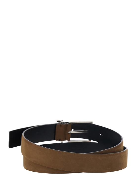  톰포드 가죽 벨트 톰 포드 내추럴 누벅 T 루프  28mm 브라운 - TOMFORD