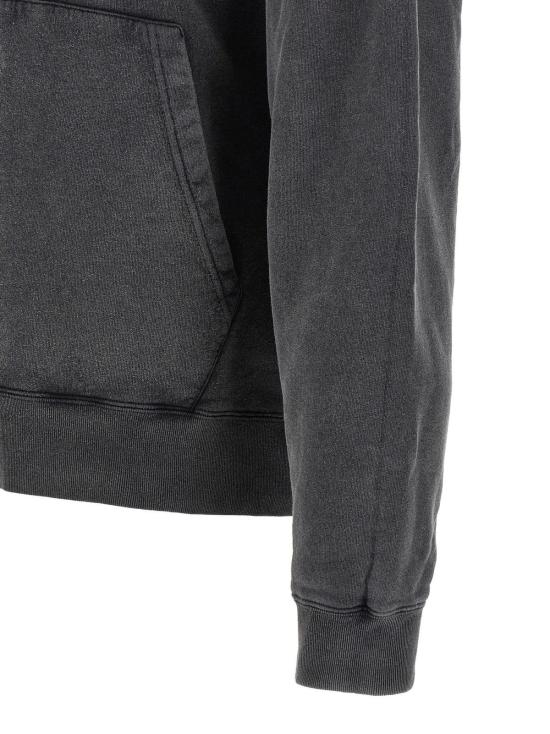  발렌시아가 긴팔 티셔츠 워시드 크레용 루프 후디 화이트/블랙 - BALENCIAGA