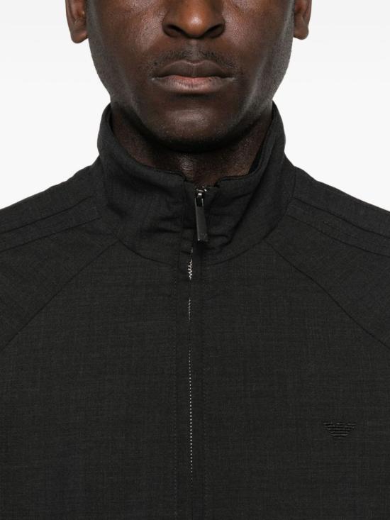 엠포리오 아르마니 봄버 자켓 울 블렌드 봄버 재킷 그레이 - EMPORIO ARMANI