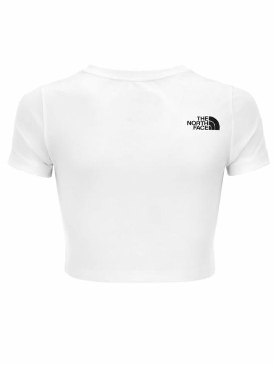  노스페이스 반팔 티셔츠 크롭 티셔츠 탑 화이트 - NORTH FACE
