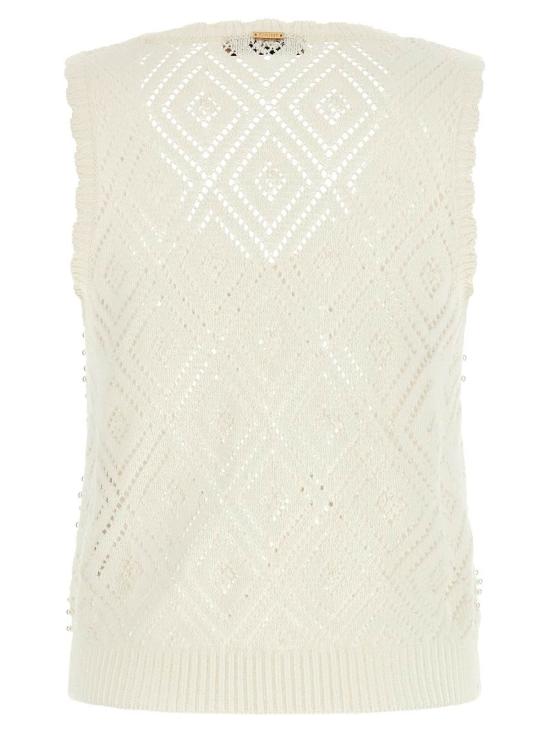  트윈셋 블라우스 펄 탑 화이트 - TWINSET