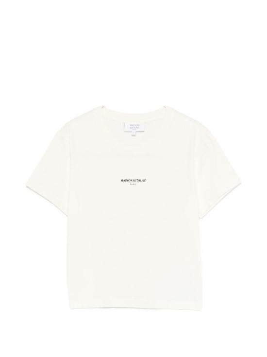  메종키츠네 반팔 티셔츠 메종 키츠네 로고 코튼 티셔츠 베이지