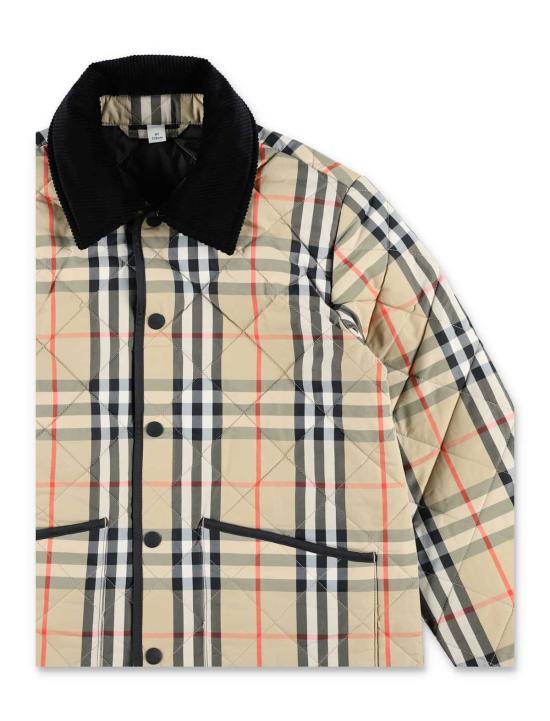  [키즈] 버버리 자켓 키즈 퀼팅 나일론 체크 재킷 샌드 Ip 체크 - BURBERRY