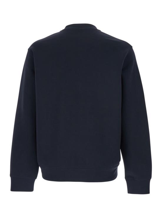  엠포리오 아르마니 긴팔 티셔츠 로고 자수 크루넥 스웨트셔츠 블루 - EMPORIO ARMANI