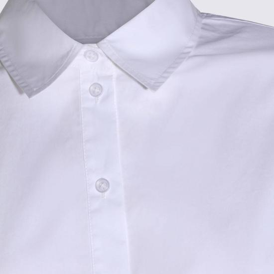  트윈셋 탑 레이스 디테일 코튼 셔츠 화이트 - TWINSET