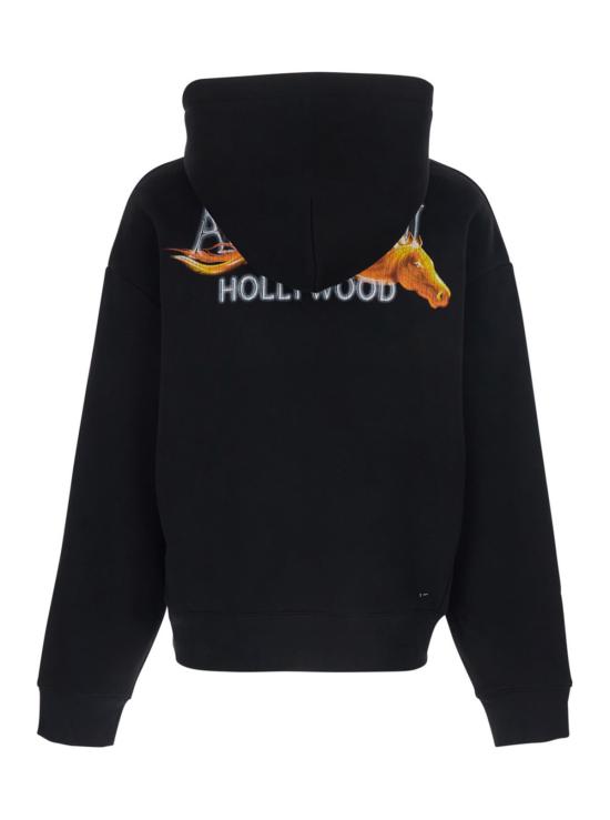  아미리 긴팔 티셔츠 로고 후드티 블랙 - AMIRI