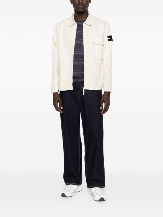  스톤 아일랜드 자켓 로고 코튼 재킷 아이보리 - STONE ISLAND