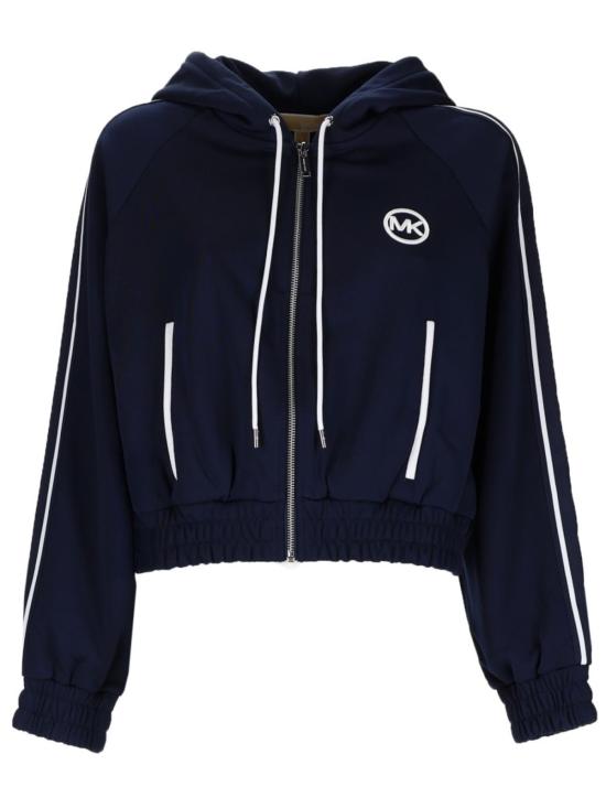  마이클 코어스 후드 티셔츠 로고 스포츠 탑 (블루)