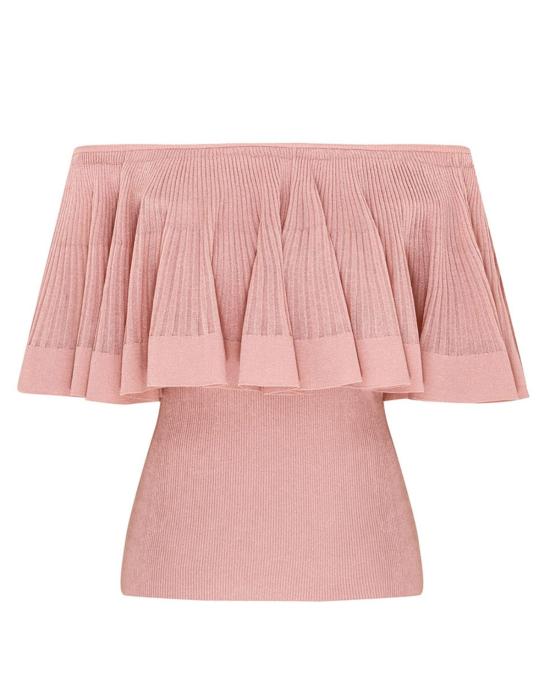  짐머만 블라우스 지머만 루나 플리츠 프릴 탑 - ZIMMERMANN