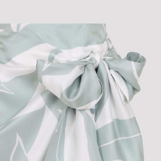  막스마라 숏 스커트 Max Mara Strano 미니 스커트 Bianco Linfa - MAX MARA