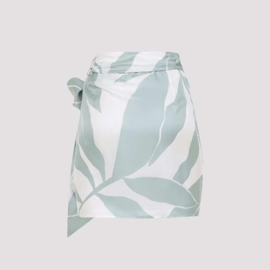  막스마라 숏 스커트 Max Mara Strano 미니 스커트 Bianco Linfa - MAX MARA