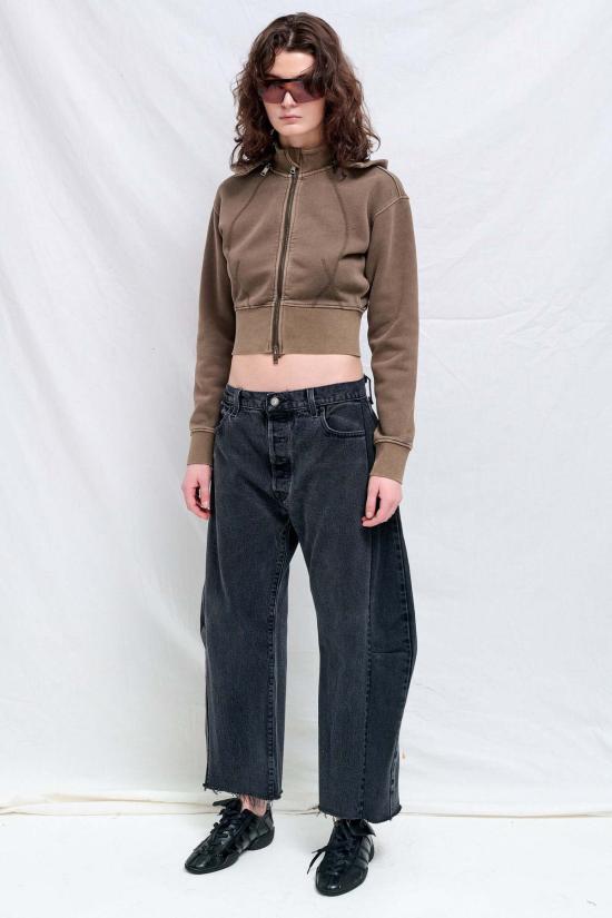  어셈블리 뉴욕 스웨터 어셈블리 커피 크롭 플리스 후디 - ASSEMBLY NEW YORK