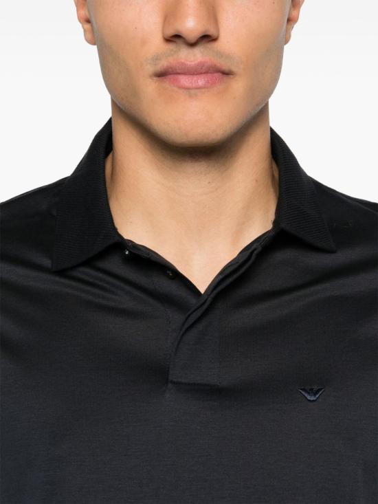  엠포리오 아르마니 폴로 티셔츠 코튼 폴로 셔츠 블루 - EMPORIO ARMANI