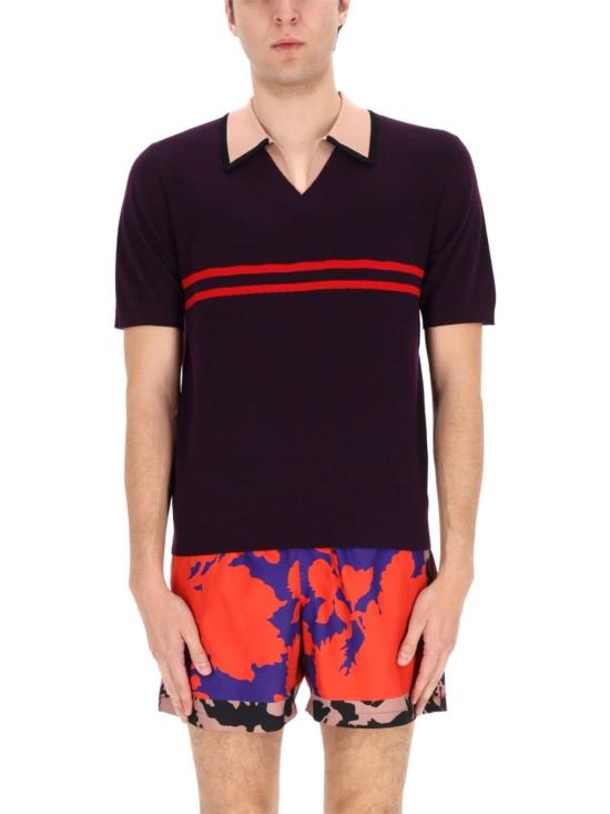  드리스 반 노튼 폴로 티셔츠 Dries Van Noten 몰 폴로 셔츠 퍼플 - DRIES VAN NOTEN