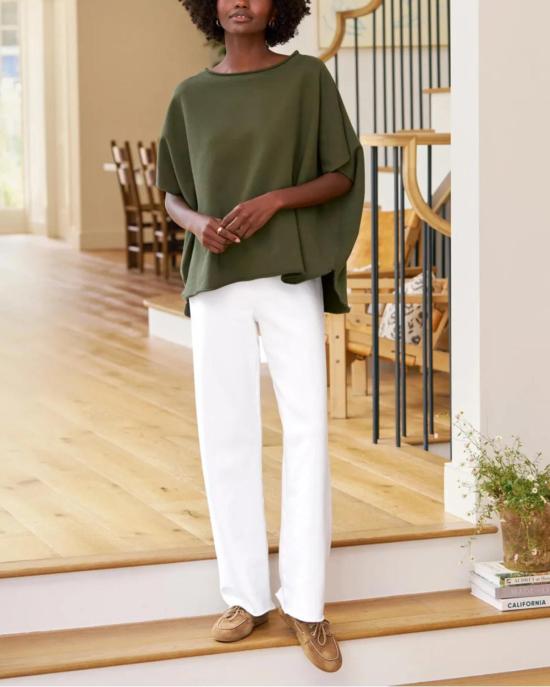  프랭크 앤 에일린 스트레이트 팬츠 프랭크 & 아일린 캐서린 29인치 스웨트팬츠 화이트 - FRANK & EILEEN