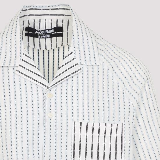 26SS 자크뮈스 긴팔 셔츠 SHM00573AW00778 1LY JACQUARD LOGO TIGHT STRIP - JACQUEMUS