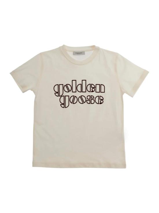  [키즈] 골든구스 티셔츠 골든 구스 크루넥 로고 코튼 티셔츠 (화이트)