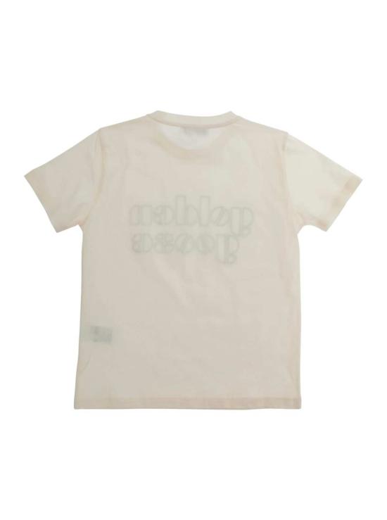  [키즈] 골든구스 티셔츠 골든 구스 크루넥 로고 코튼 티셔츠 (화이트) - GOLDEN GOOSE
