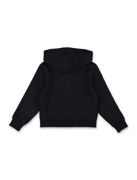  [키즈] 버버리 풀오버 키즈 코튼 후드티 (체크 트리밍) 블랙 - BURBERRY