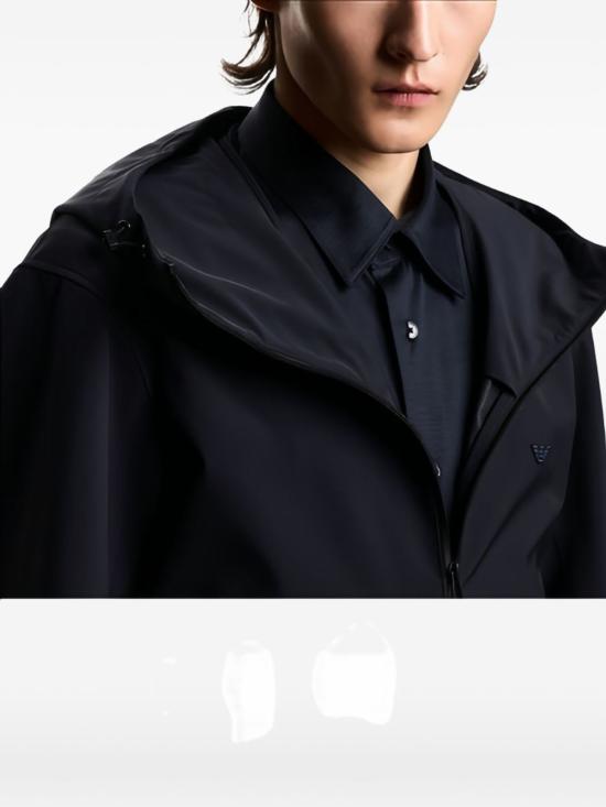  엠포리오 아르마니 긴팔 셔츠 코튼 블렌드 셔츠 블루 - EMPORIO ARMANI