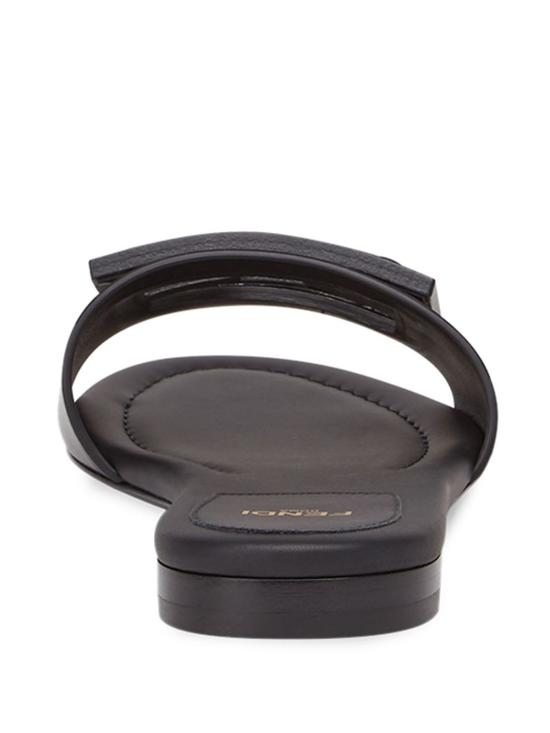  펜디 뮬/슬리퍼 바게트 가죽 슬라이드 블랙 - FENDI