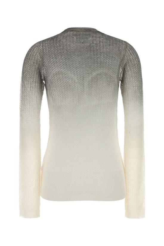  마르지엘라 스웨터 메종  멀티컬러 울 블렌드  오프화이트 블랙 - MAISON MARGIELA