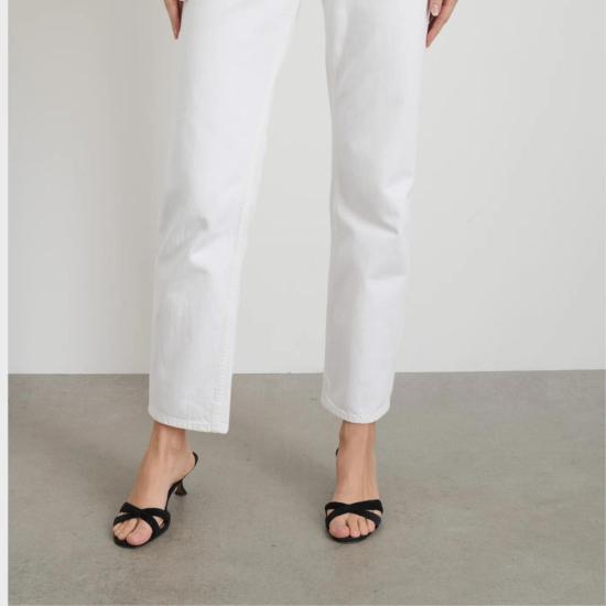  알렉스 밀 데님 팬츠 제인 미드라이즈 스트레이트 진 시로 화이트 - ALEX MILL