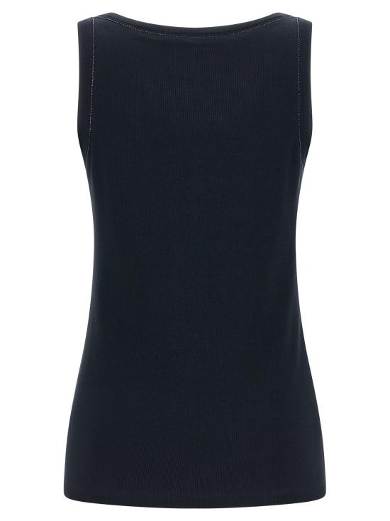  파비아나 필리피 민소매 티셔츠 Fabiana Filippi 코튼 탑 탑 블루 - FABIANA FILIPPI