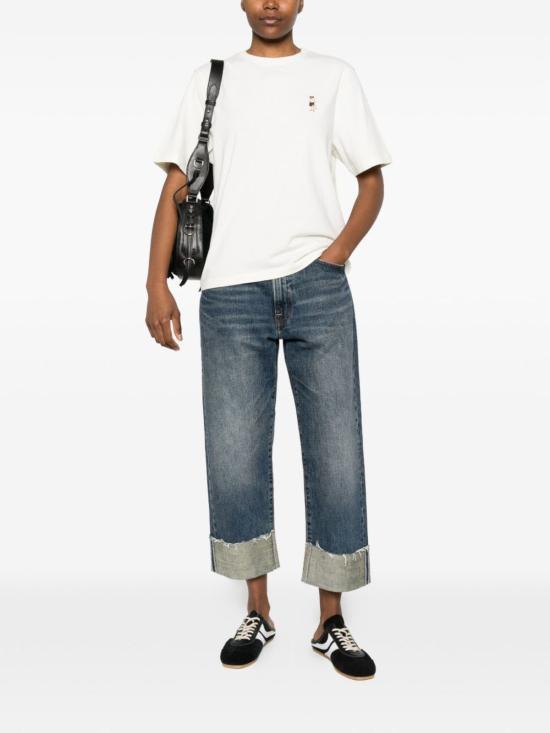  메종키츠네 반팔 티셔츠 메종 키츠네 드레스드 폭스 코튼 티셔츠 아이보리 - MAISON KITSUNE