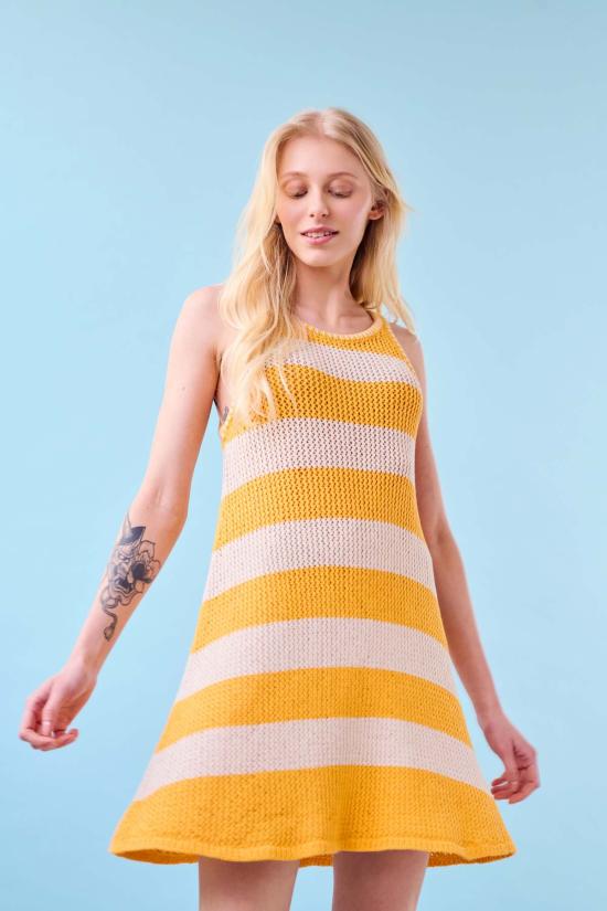  지지 니트웨어 미디 원피스 메쉬 코튼 탱크 드레스 - GIGI KNITWEAR