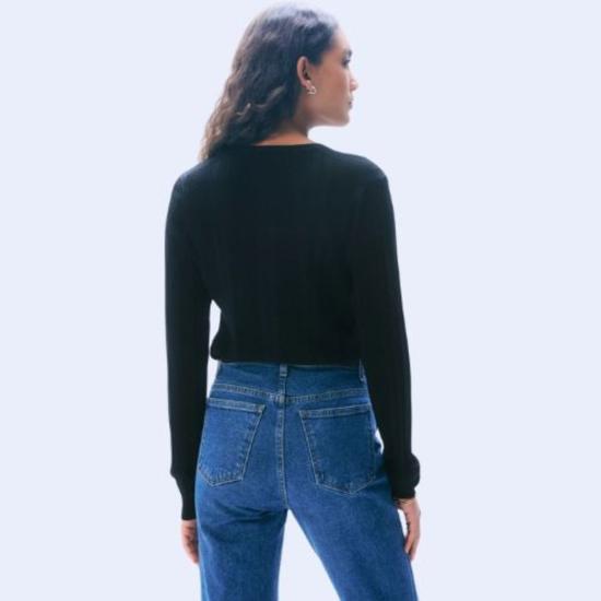  화이트 워렌 긴팔 티셔츠 화이트 + 워렌 슈퍼파인 메리노 울 가디건 - WHITE + WARREN