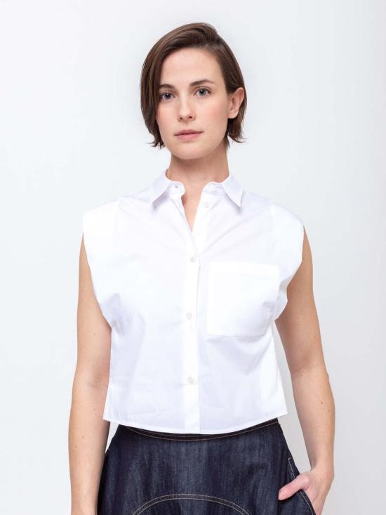  텔라 블라우스 럭키 민소매