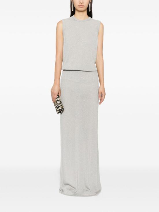  톰포드 민소매 티셔츠 톰 포드 실버 시퀸 탑 - TOMFORD