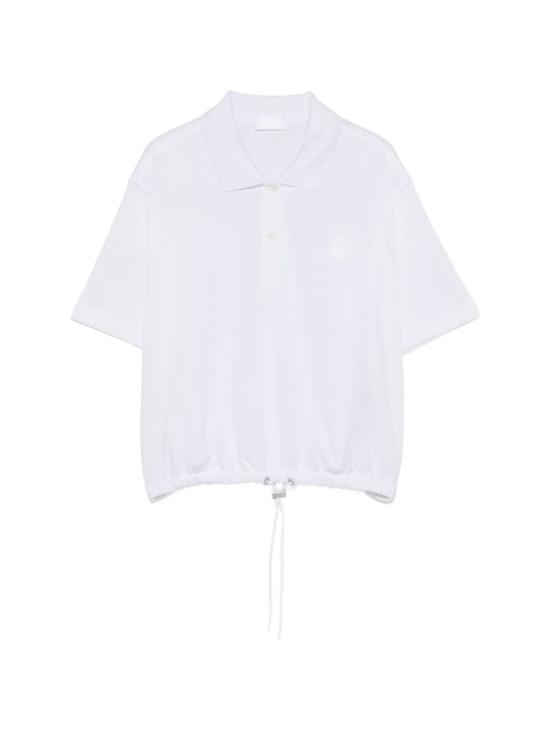  몽클레어 반팔 티셔츠 몽클레르 로고 코튼 폴로 셔츠 화이트