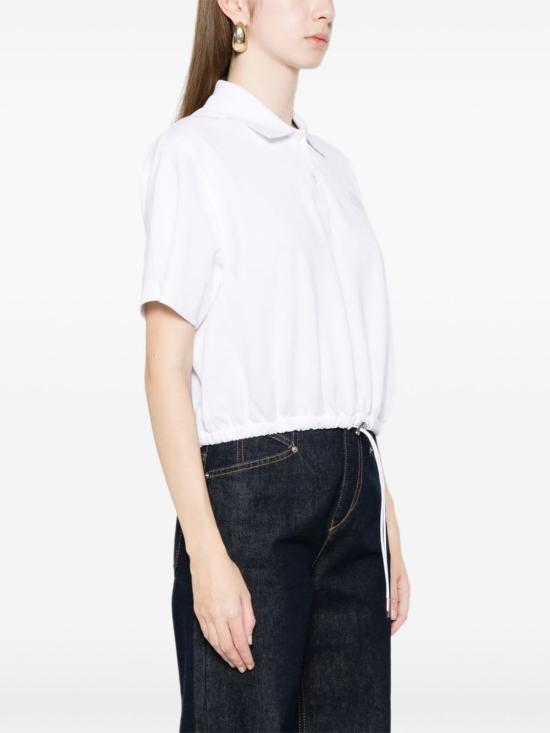  몽클레어 반팔 티셔츠 몽클레르 로고 코튼 폴로 셔츠 화이트 - MONCLER
