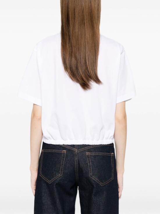  몽클레어 반팔 티셔츠 몽클레르 로고 코튼 폴로 셔츠 화이트 - MONCLER