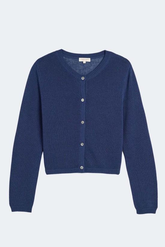  데미리 뉴욕 가디건 데밀리 조시 코튼 린넨  인디고 - DEMYLEE