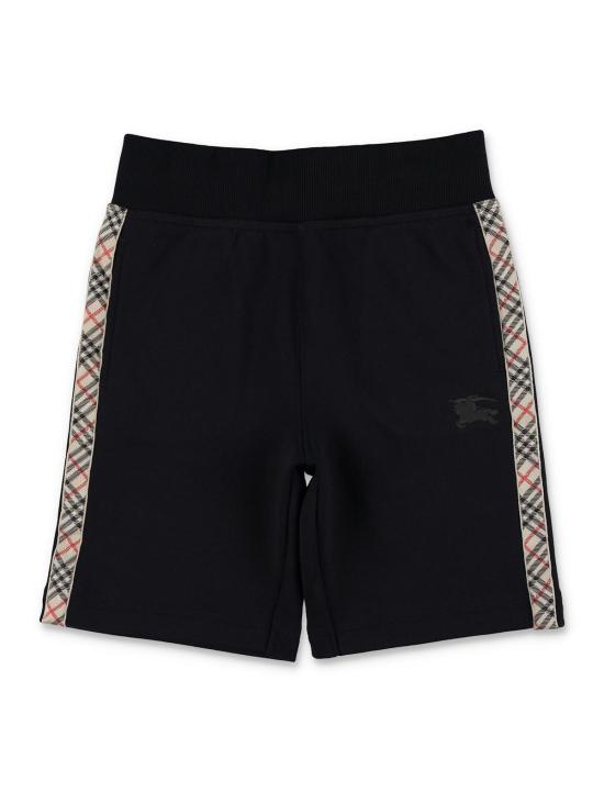  [키즈] 버버리 쇼츠/버뮤다 키즈 체크 트리밍 코튼 반바지 블랙