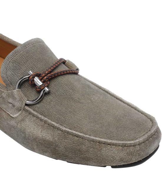  살바토레 페라가모 로퍼 페라가모 간치니 스웨이드  그린 - SALVATORE FERRAGAMO