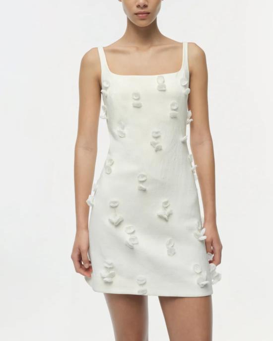  조나단 심카이 숏 원피스 Jonathan Simkhai Cailinn 미니 드레스 화이트 - JONATHAN SIMKHAI