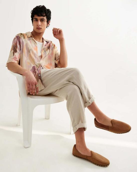  왁스 런던 반팔 셔츠 골판지 꽃무늬 파스텔 디드콧 셔츠 - WAX LONDON