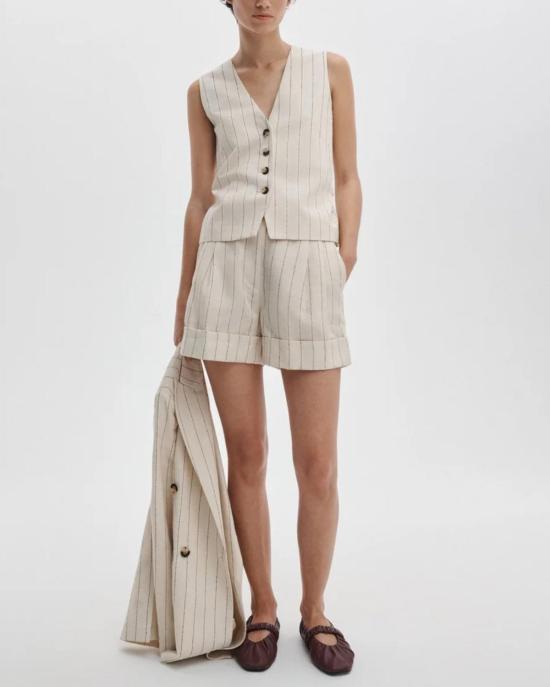  랙앤본 숏팬츠 Rag & Bone Neila 스트라이프 반바지 화이트 스트라이프 - RAG & BONE