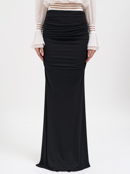 26SS 엘리자베타프랜치 롱 스커트 NGO16263E2110 Black - ELISABETTA FRANCHI